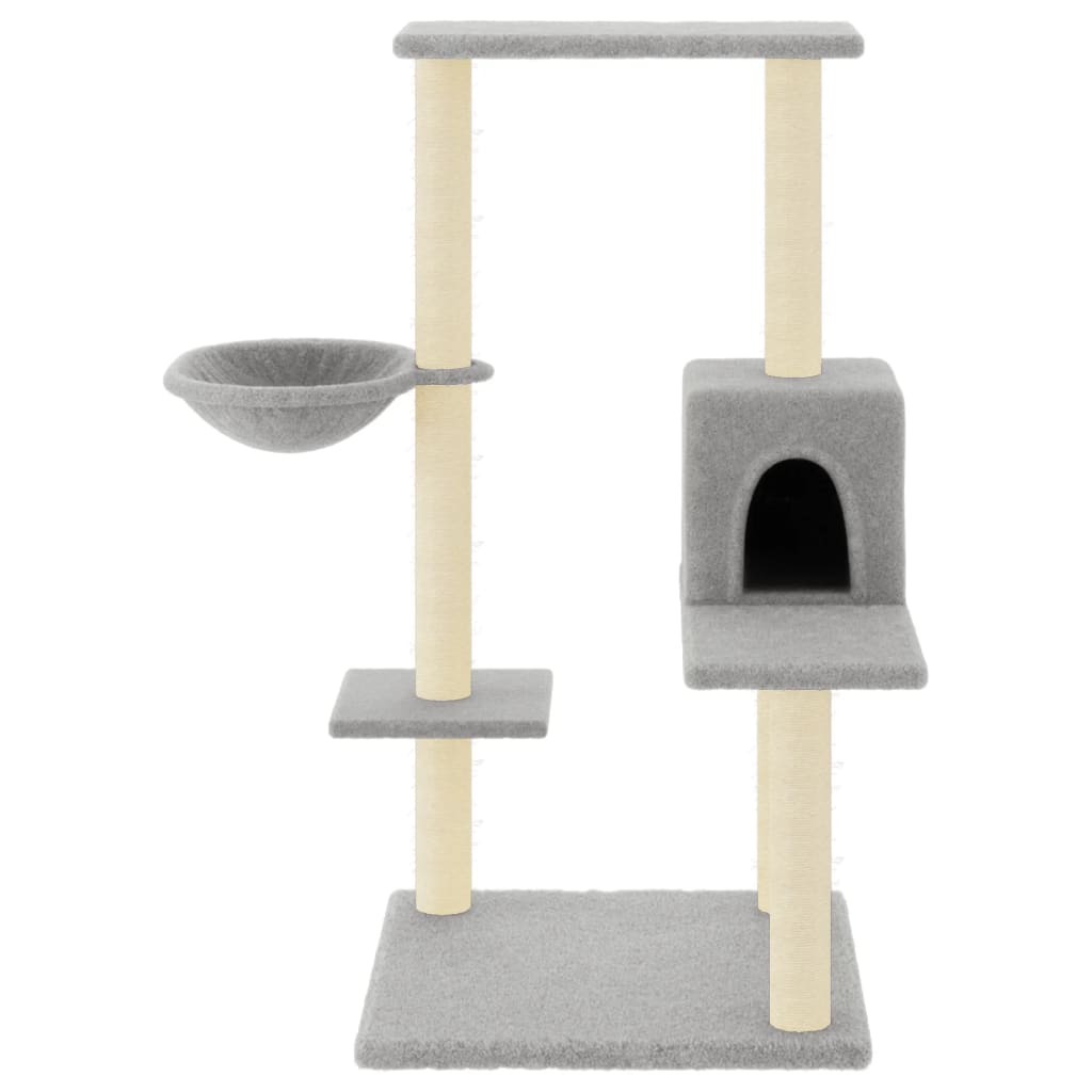 vidaXL Ansamblu de pisici, stâlpi din funie sisal, gri deschis, 95 cm vidaXL Ansamblu de pisici, stâlpi din funie sisal, gri deschis, 95 cm