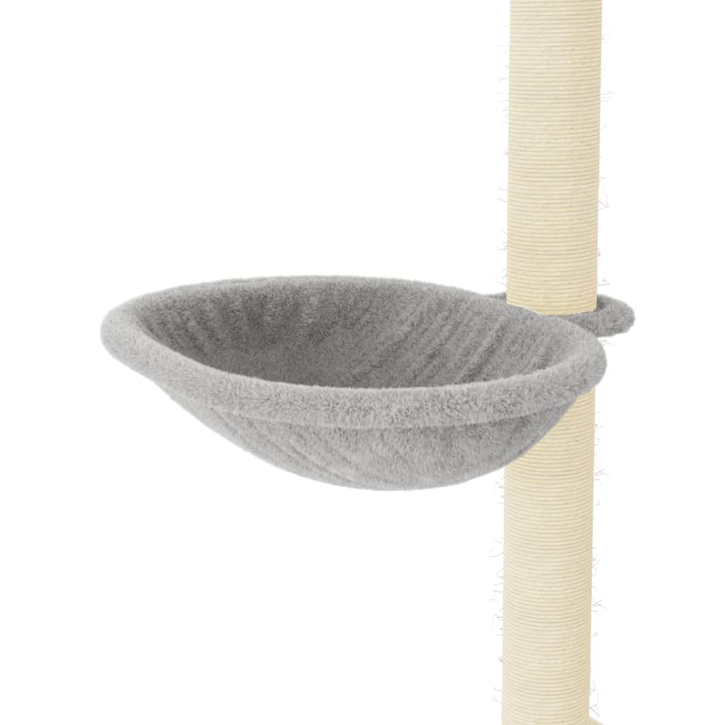 vidaXL Ansamblu de pisici, stâlpi din funie sisal, gri deschis, 95 cm vidaXL Ansamblu de pisici, stâlpi din funie sisal, gri deschis, 95 cm
