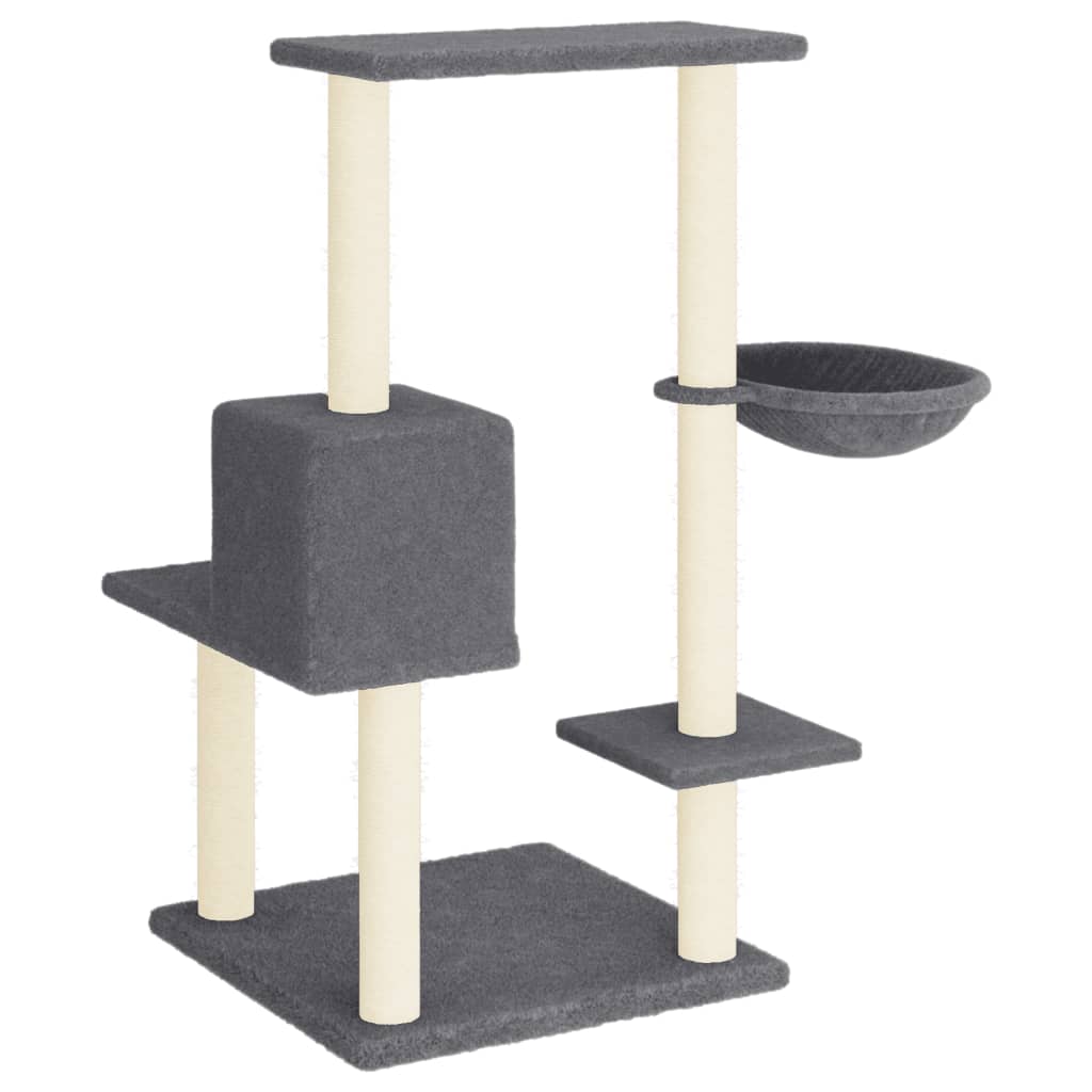 vidaXL Ansamblu de pisici, stâlpi din funie sisal, gri închis, 95 cm vidaXL Ansamblu de pisici, stâlpi din funie sisal, gri închis, 95 cm