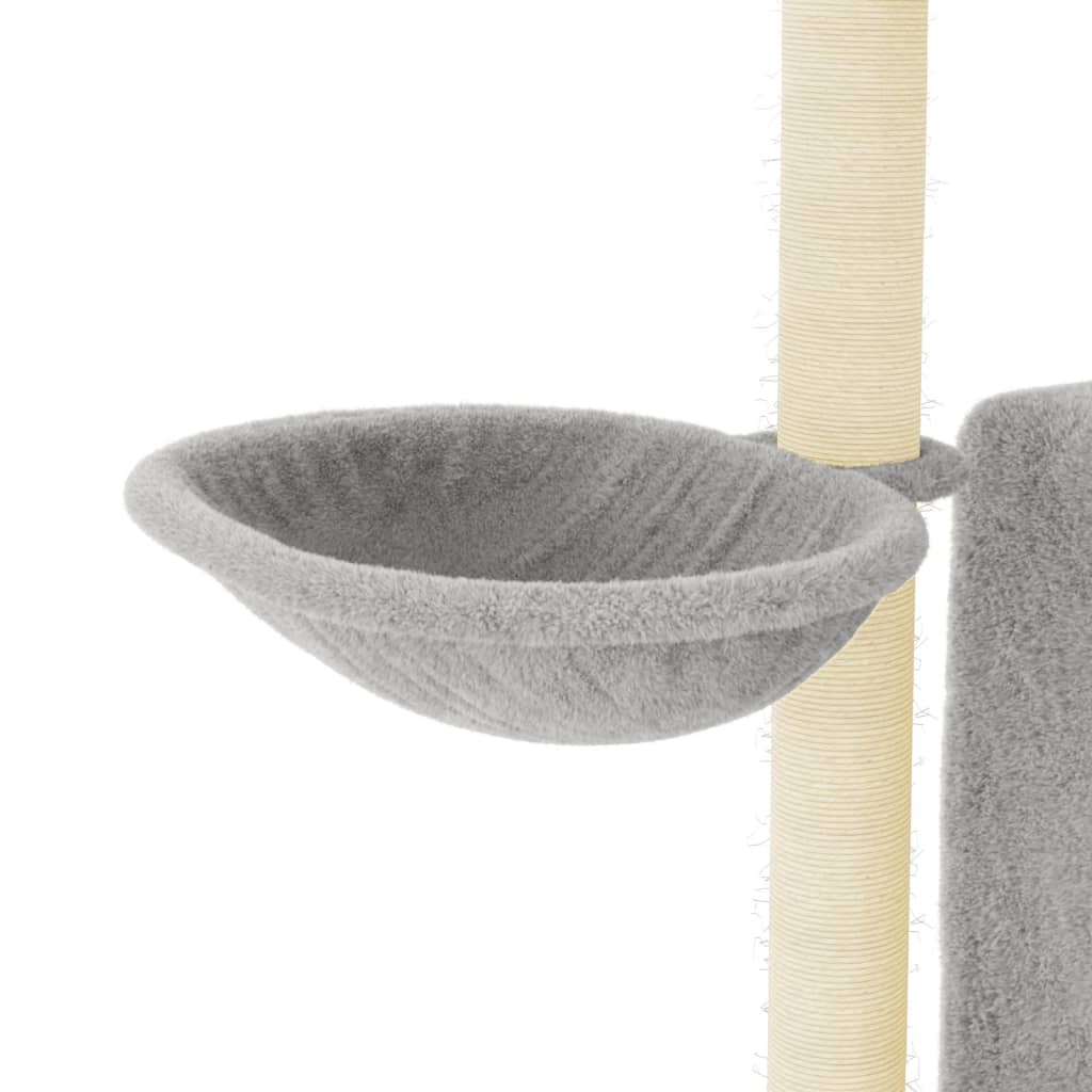 vidaXL Ansamblu pisici, stâlpi din funie sisal, gri deschis, 96,5 cm vidaXL Ansamblu pisici, stâlpi din funie sisal, gri deschis, 96,5 cm