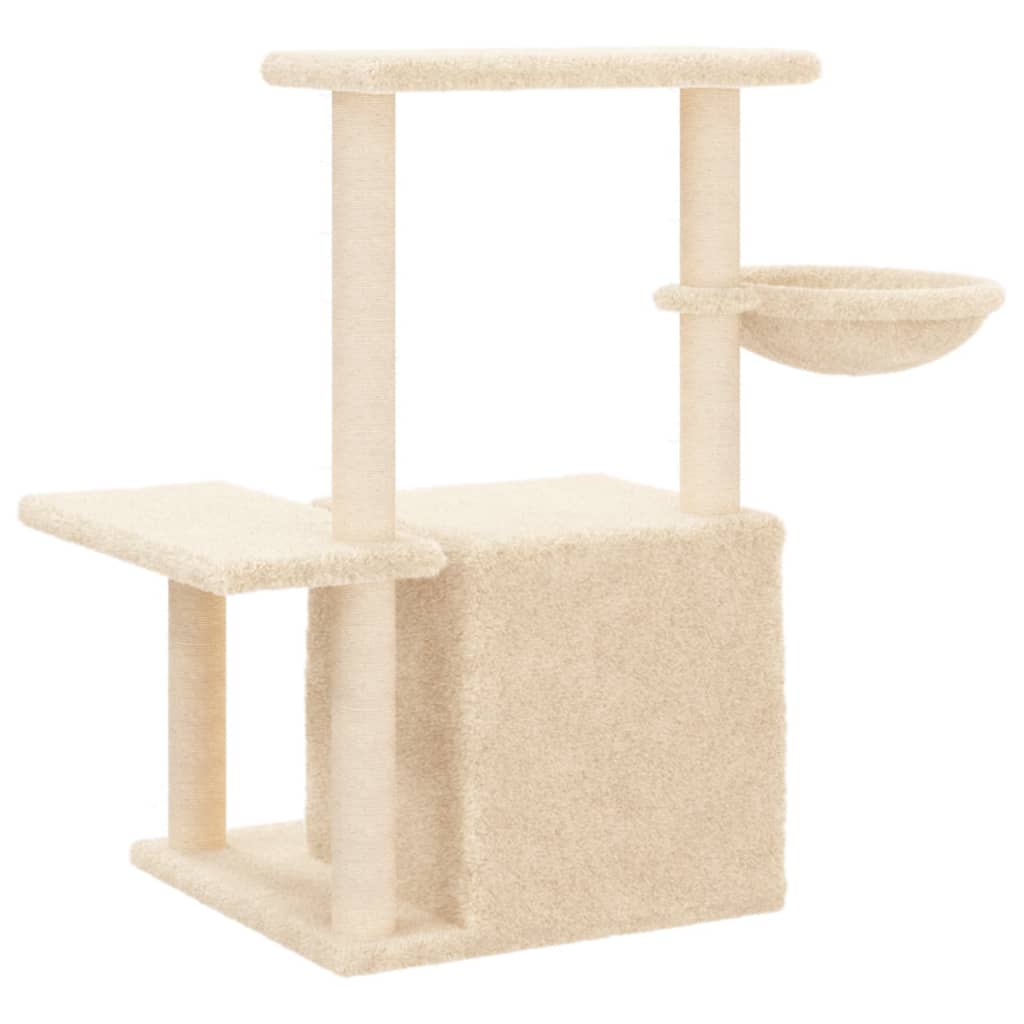vidaXL Ansamblu de pisici cu stâlpi din funie de sisal, crem, 83 cm vidaXL Ansamblu de pisici cu stâlpi din funie de sisal, crem, 83 cm