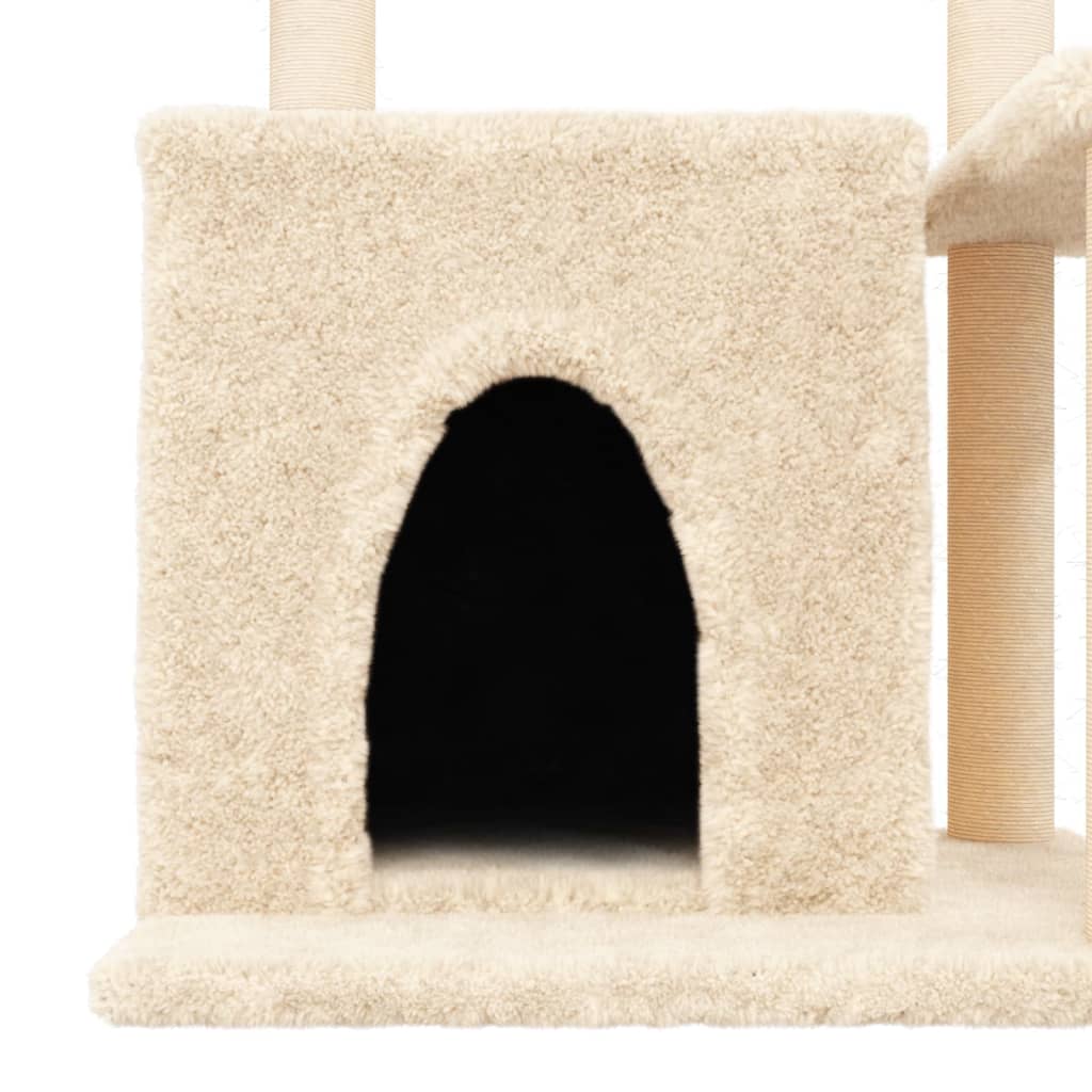vidaXL Ansamblu de pisici cu stâlpi din funie de sisal, crem, 83 cm vidaXL Ansamblu de pisici cu stâlpi din funie de sisal, crem, 83 cm