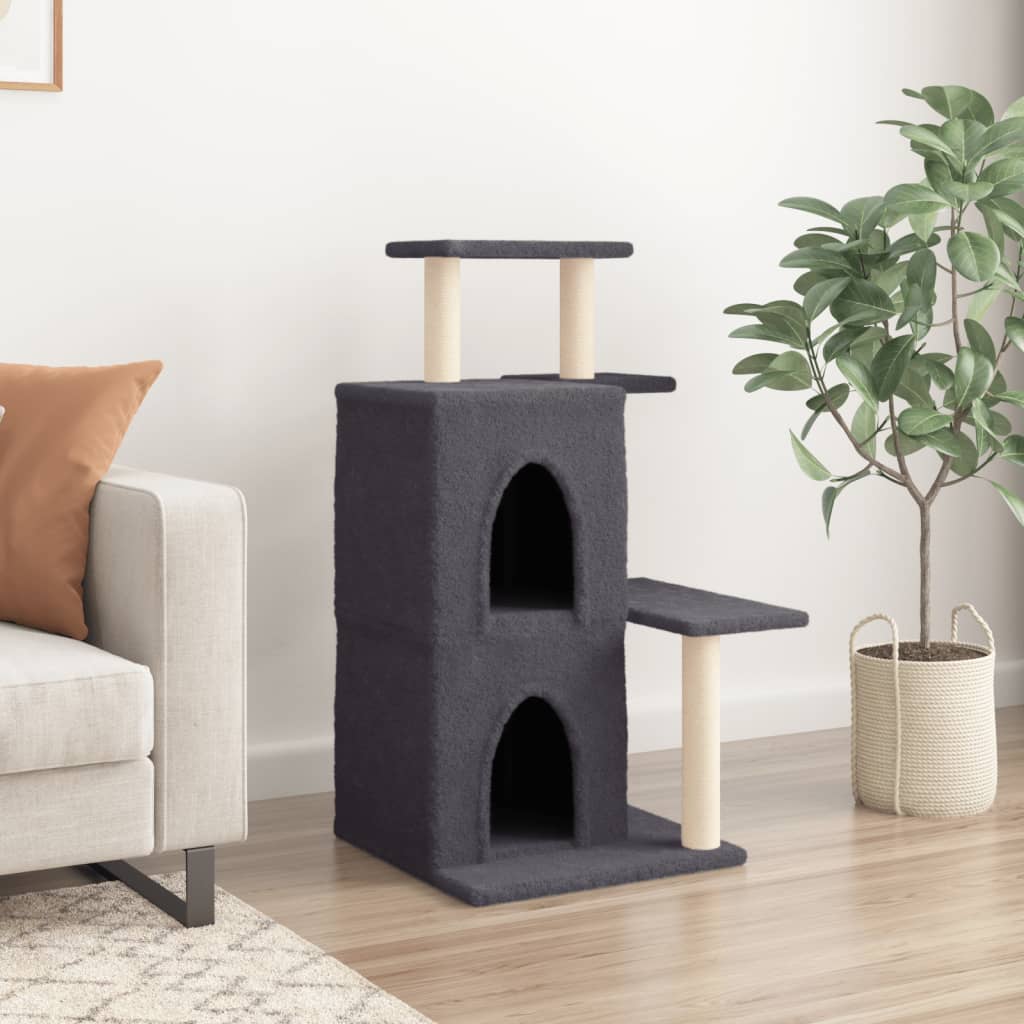 vidaXL Ansamblu de pisici, stâlpi din funie sisal, gri închis, 97 cm vidaXL Ansamblu de pisici, stâlpi din funie sisal, gri închis, 97 cm