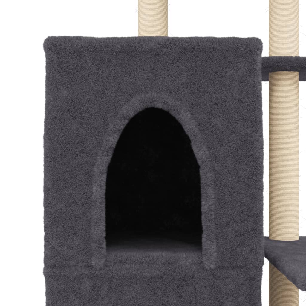 vidaXL Ansamblu de pisici, stâlpi din funie sisal, gri închis, 97 cm vidaXL Ansamblu de pisici, stâlpi din funie sisal, gri închis, 97 cm