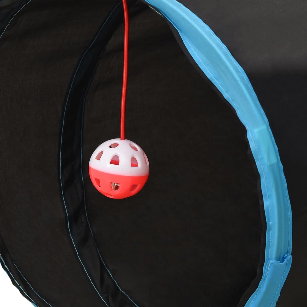 vidaXL Tunel pentru pisici 5 căi, negru și albastru, 25 cm, poliester vidaXL Tunel pentru pisici 5 căi, negru și albastru, 25 cm, poliester