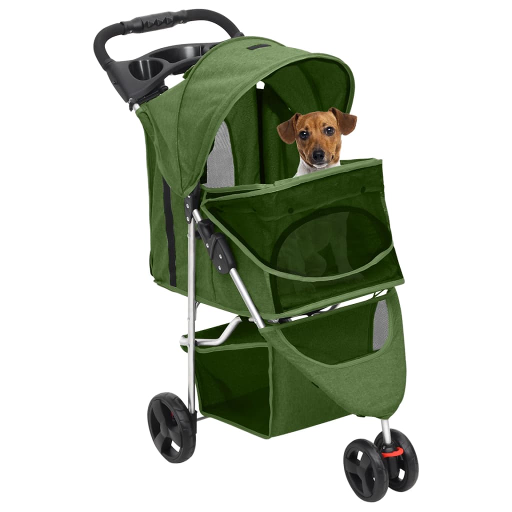 vidaXL Cărucior pliabil pentru câini verde 80x46x98 cm țesătură Oxford vidaXL Cărucior pliabil pentru câini verde 80x46x98 cm țesătură Oxford