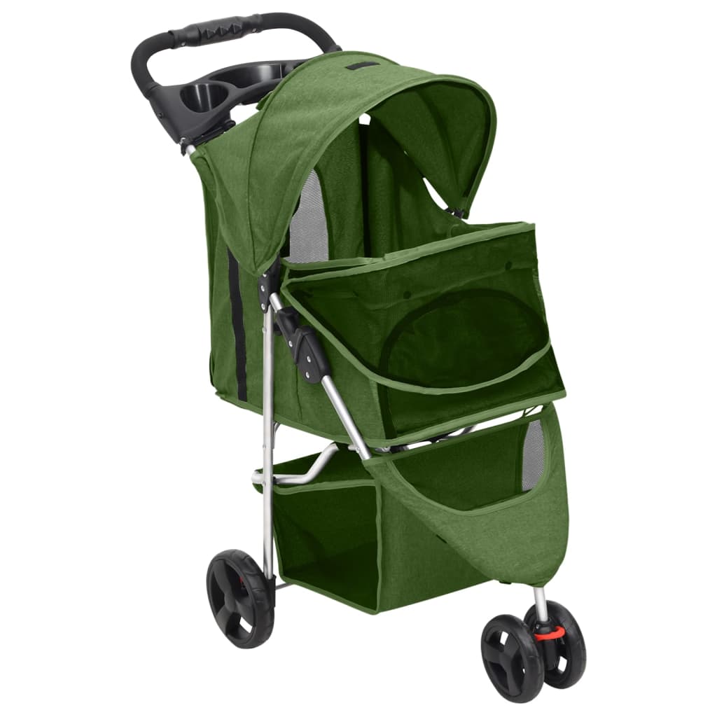 vidaXL Cărucior pliabil pentru câini verde 80x46x98 cm țesătură Oxford vidaXL Cărucior pliabil pentru câini verde 80x46x98 cm țesătură Oxford