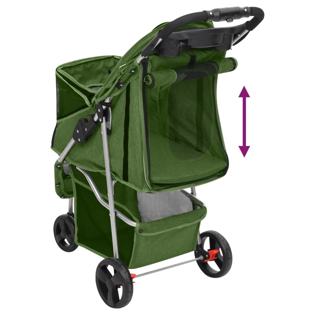 vidaXL Cărucior pliabil pentru câini verde 80x46x98 cm țesătură Oxford vidaXL Cărucior pliabil pentru câini verde 80x46x98 cm țesătură Oxford