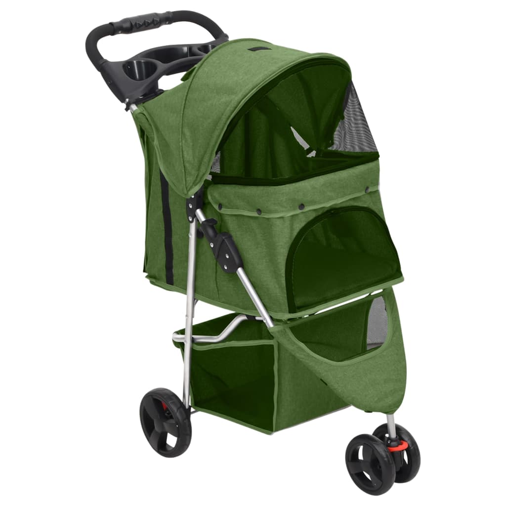 vidaXL Cărucior pliabil pentru câini verde 80x46x98 cm țesătură Oxford vidaXL Cărucior pliabil pentru câini verde 80x46x98 cm țesătură Oxford
