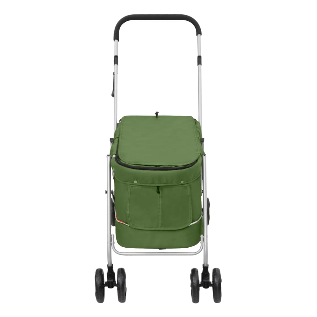 vidaXL Cărucior pliabil pentru câini, verde, 100x49x96 cm, pânză vidaXL Cărucior pliabil pentru câini, verde, 100x49x96 cm, pânză