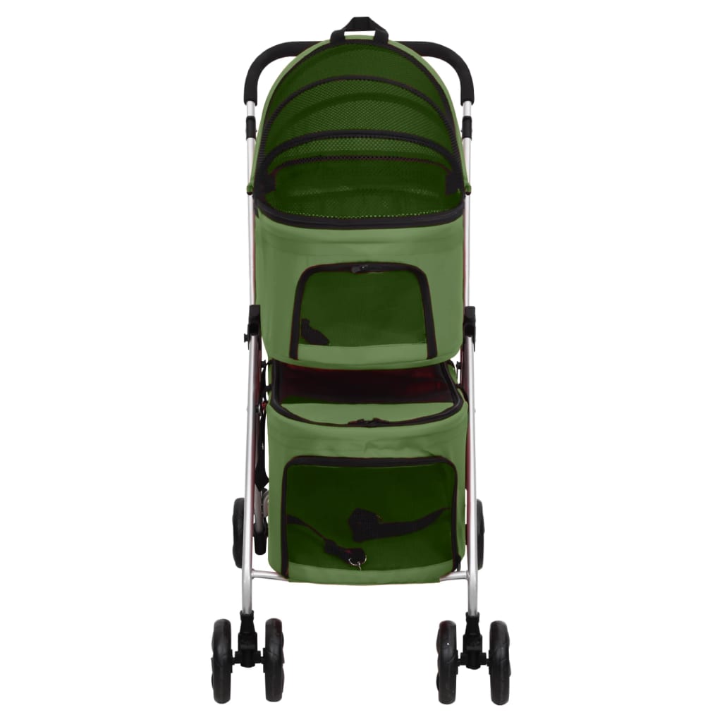 vidaXL Cărucior pliabil câini 2 niveluri verde 83x48x97 cm textil vidaXL Cărucior pliabil câini 2 niveluri verde 83x48x97 cm textil