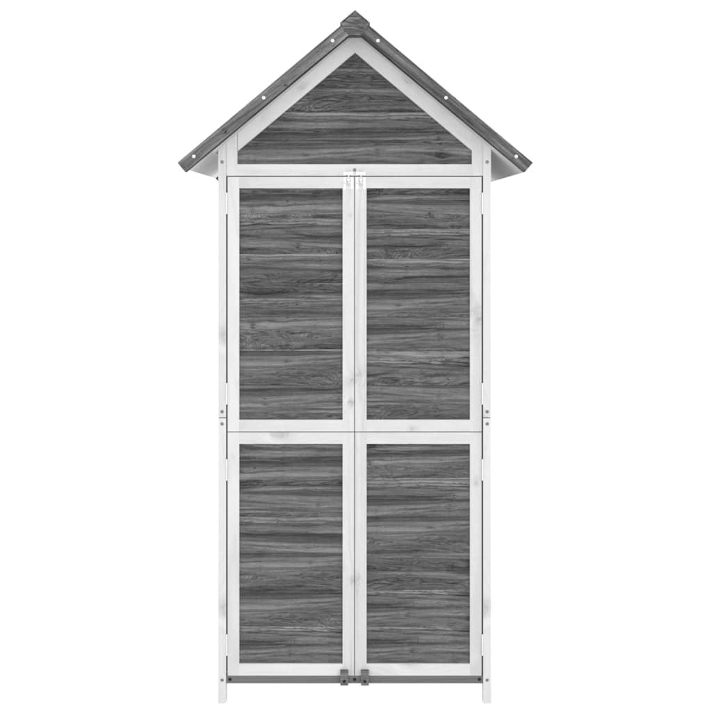 vidaXL Magazie de unelte de grădină gri 89x52,5x175 cm lemn masiv pin vidaXL Magazie de unelte de grădină gri 89x52,5x175 cm lemn masiv pin