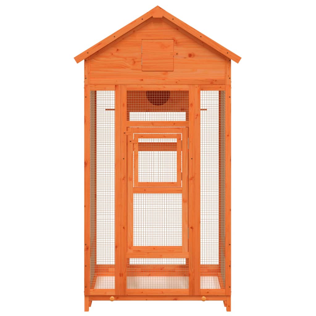 vidaXL Colivie de păsări maro 91,5x53x170 cm din lemn masiv de pin vidaXL Colivie de păsări maro 91,5x53x170 cm din lemn masiv de pin