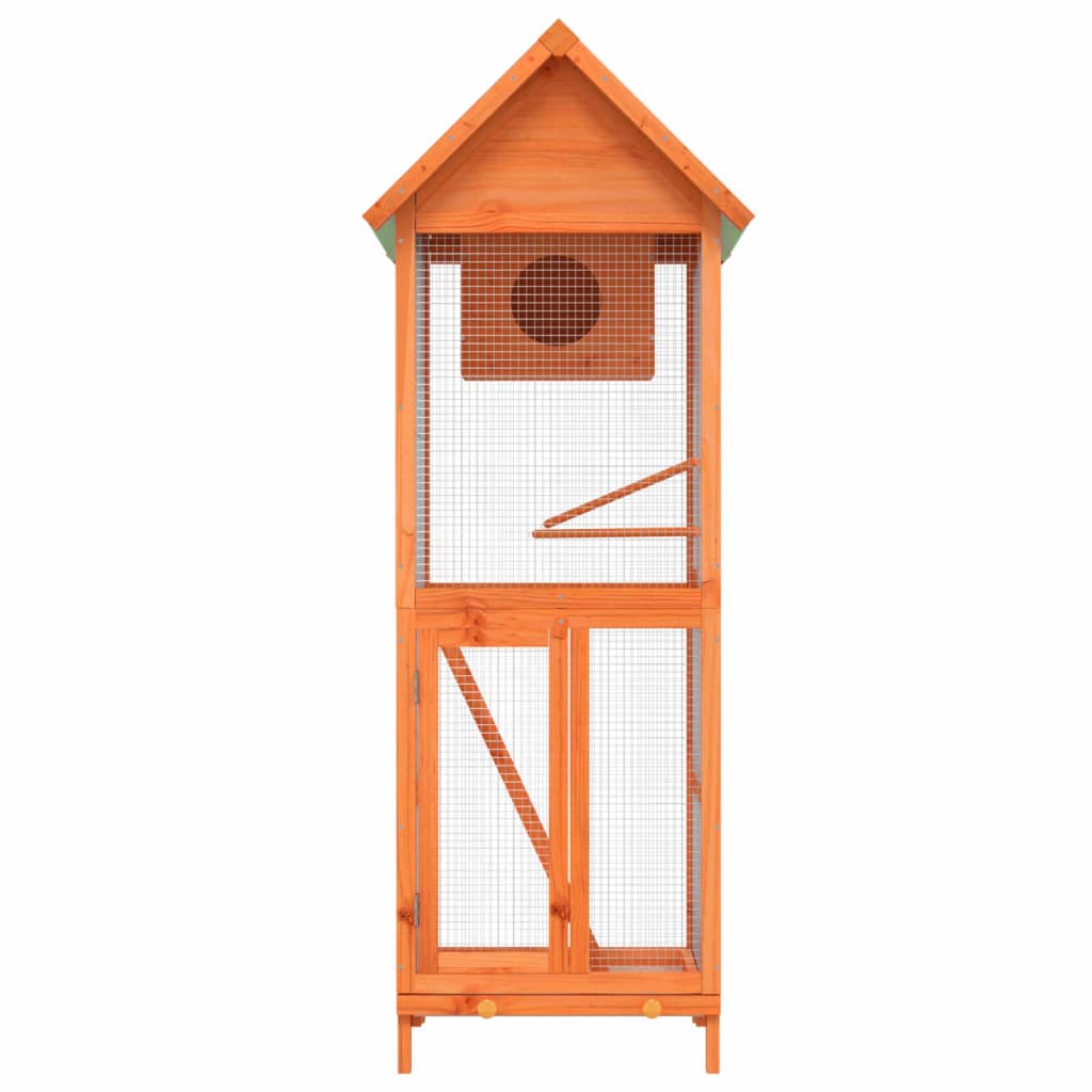 vidaXL Colivie de păsări maro 60x58,5x160 cm din lemn masiv de pin vidaXL Colivie de păsări maro 60x58,5x160 cm din lemn masiv de pin