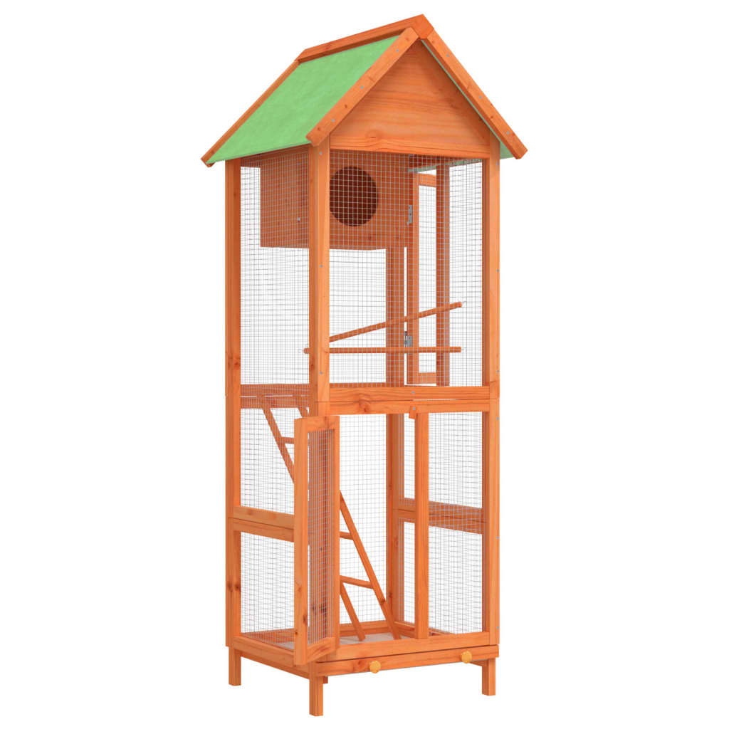 vidaXL Colivie de păsări maro 60x58,5x160 cm din lemn masiv de pin vidaXL Colivie de păsări maro 60x58,5x160 cm din lemn masiv de pin
