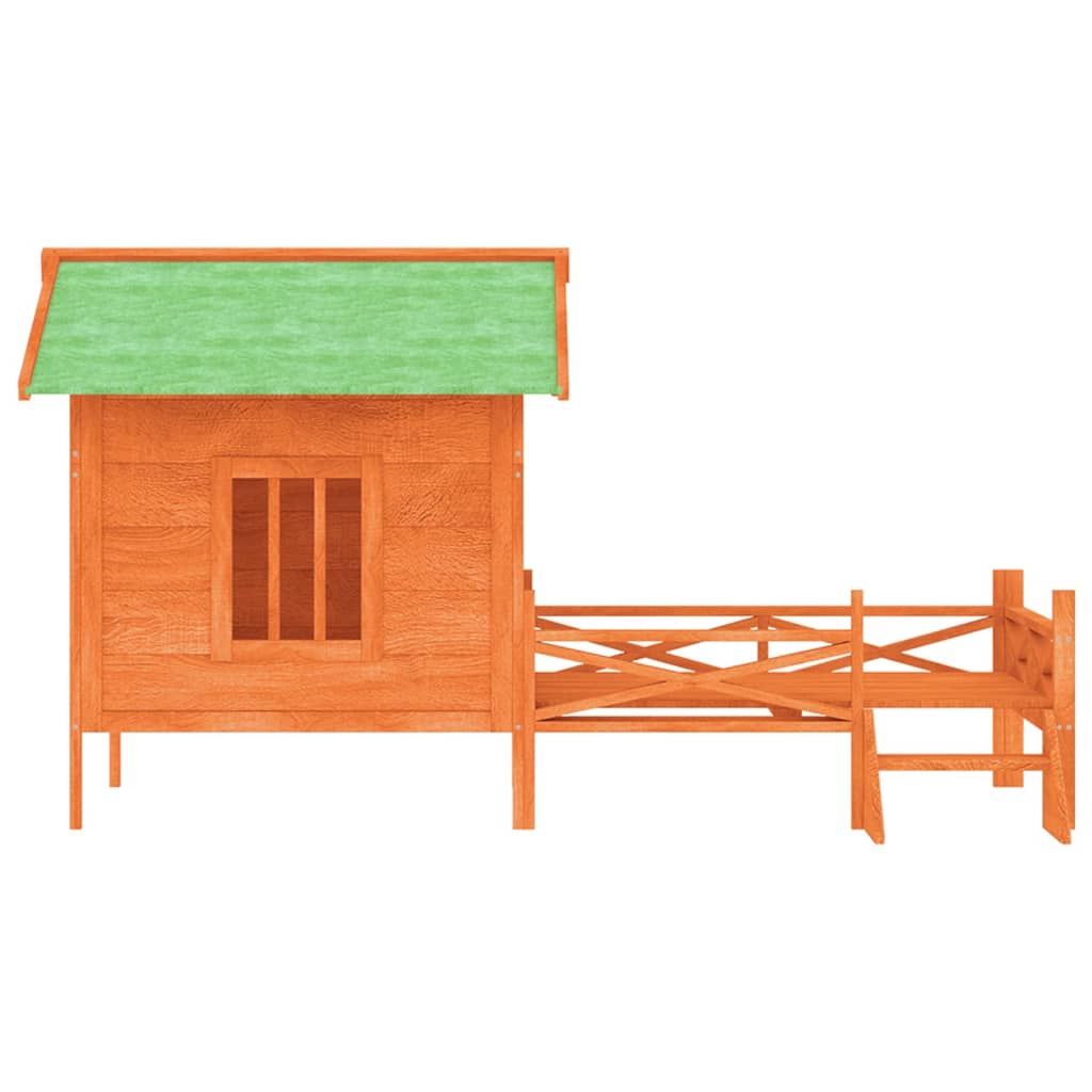 vidaXL Cușcă de câine, maro, 159x120x88,5 cm, lemn masiv pin