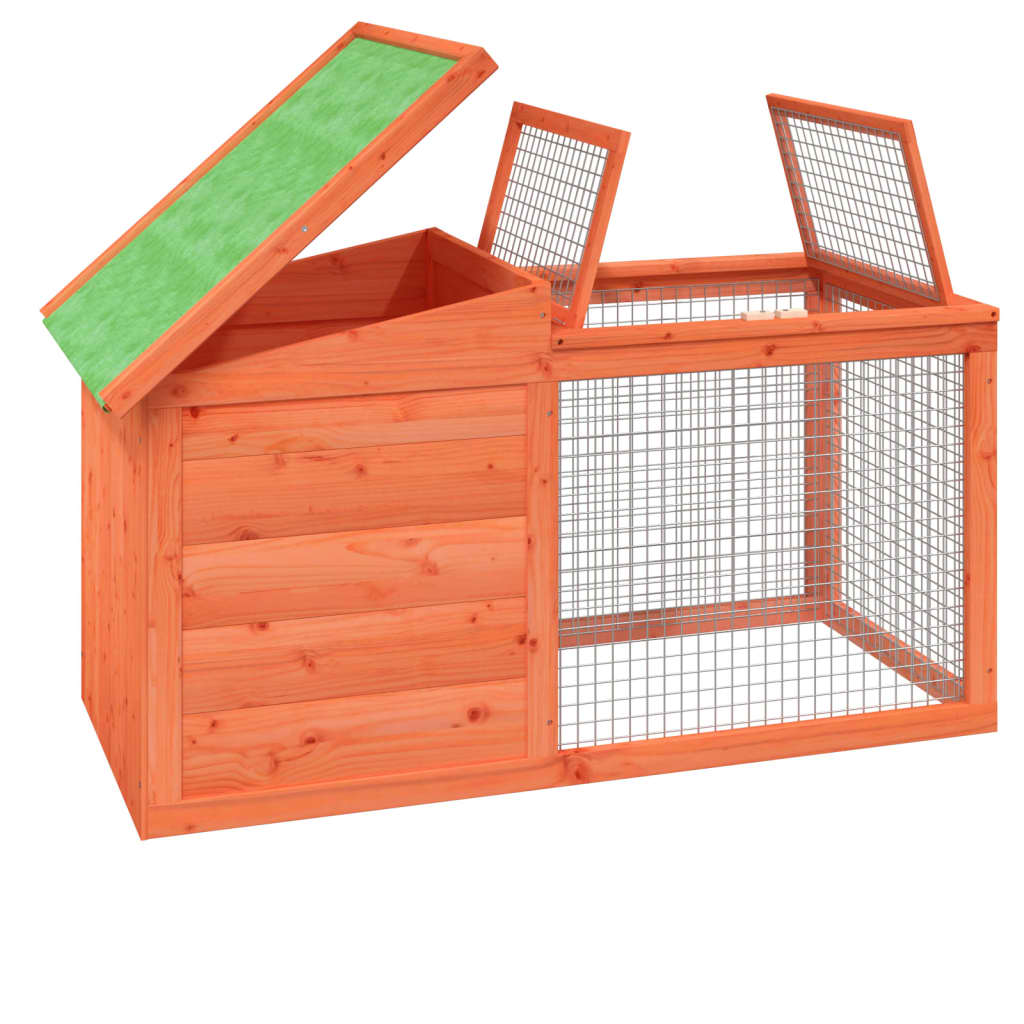 vidaXL Cușcă pentru iepuri maro 100,5x54x55 cm lemn masiv de pin