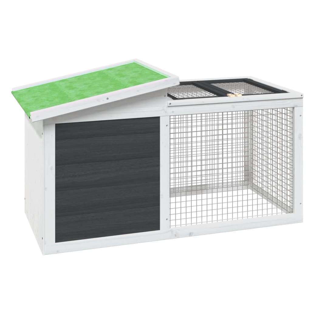 vidaXL Cușcă pentru iepuri gri 100,5x54x55 cm lemn masiv de pin vidaXL Cușcă pentru iepuri gri 100,5x54x55 cm lemn masiv de pin