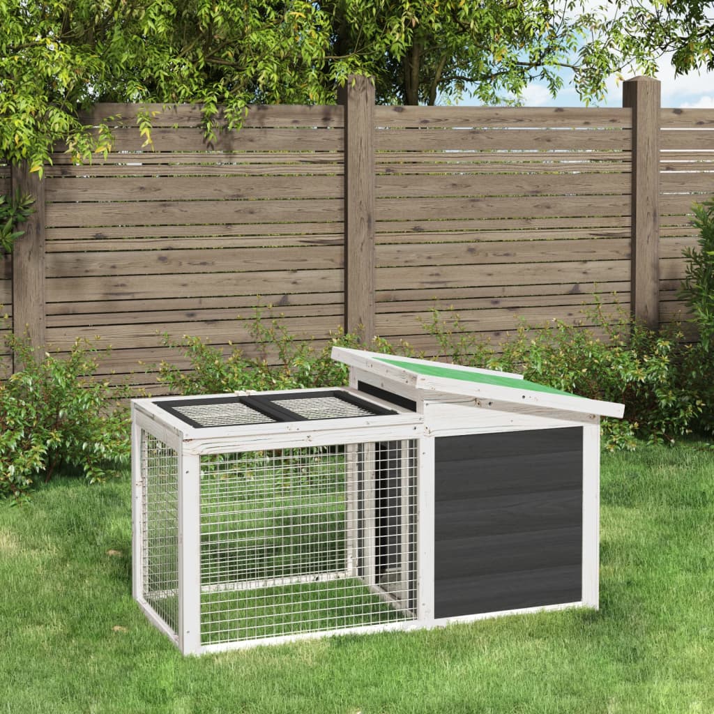 vidaXL Cușcă pentru iepuri gri 100,5x54x55 cm lemn masiv de pin vidaXL Cușcă pentru iepuri gri 100,5x54x55 cm lemn masiv de pin
