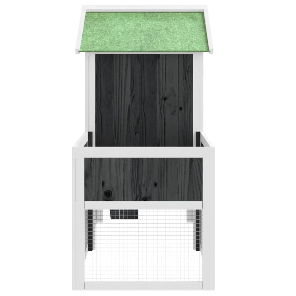 vidaXL Cușcă pentru iepuri gri 170x63x113 cm lemn masiv de pin