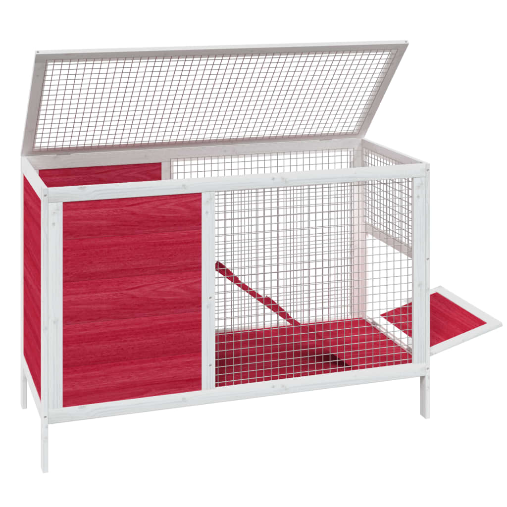 vidaXL Cușcă pentru iepuri roșu 103x44x69,5 cm lemn masiv de pin vidaXL Cușcă pentru iepuri roșu 103x44x69,5 cm lemn masiv de pin