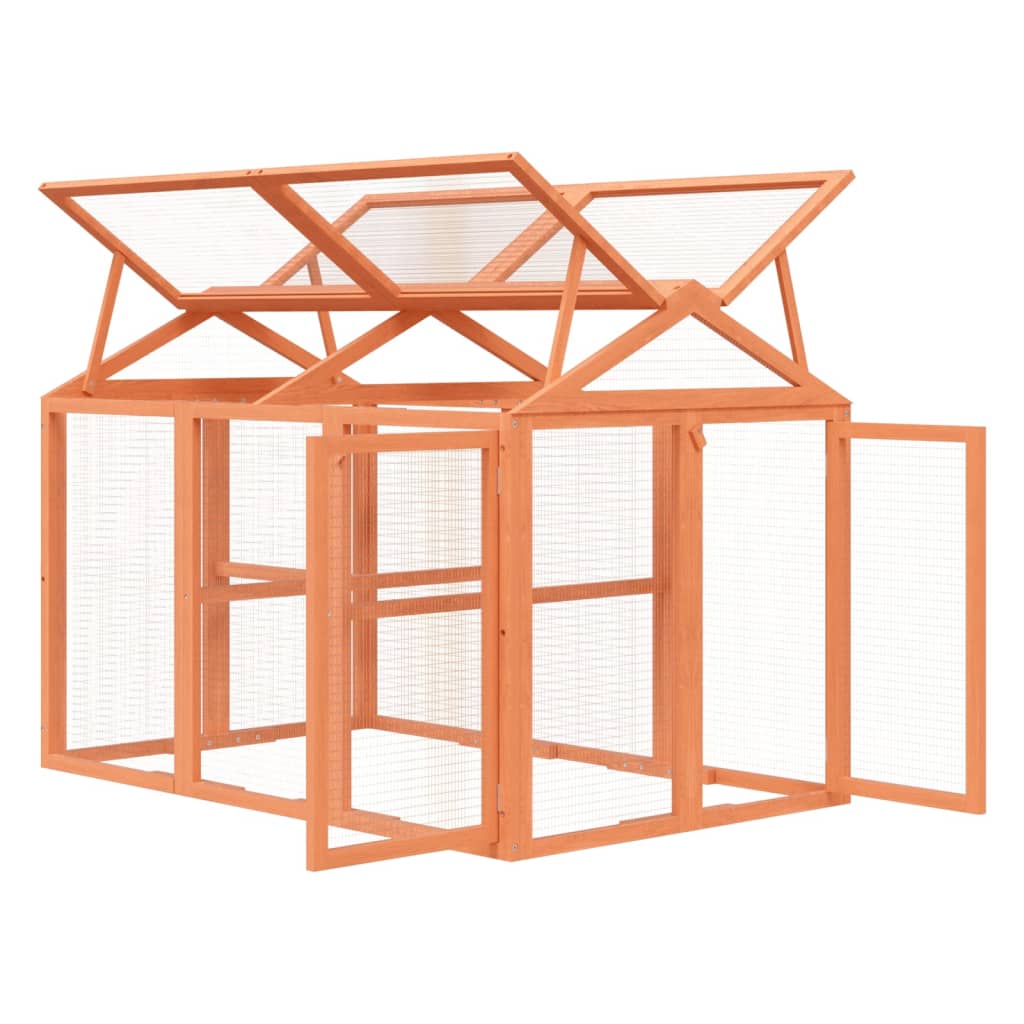 vidaXL Cutie de mișcare maro 141x94x104 cm lemn masiv de pin