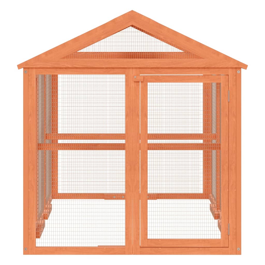 vidaXL Cutie de mișcare maro 141x94x104 cm lemn masiv de pin