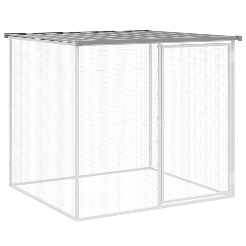 vidaXL Coteț pui cu acoperiș gri deschis 103x98x90 cm oțel galvanizat