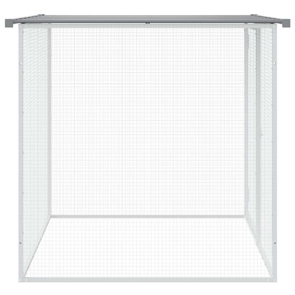 vidaXL Coteț pui cu acoperiș gri deschis 103x98x90 cm oțel galvanizat