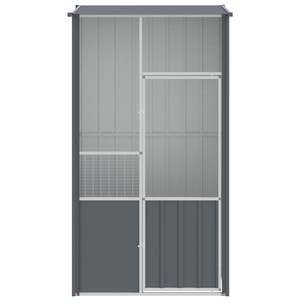 vidaXL Colivie pentru păsări antracit 115x78x200 cm oțel galvanizat vidaXL Colivie pentru păsări antracit 115x78x200 cm oțel galvanizat