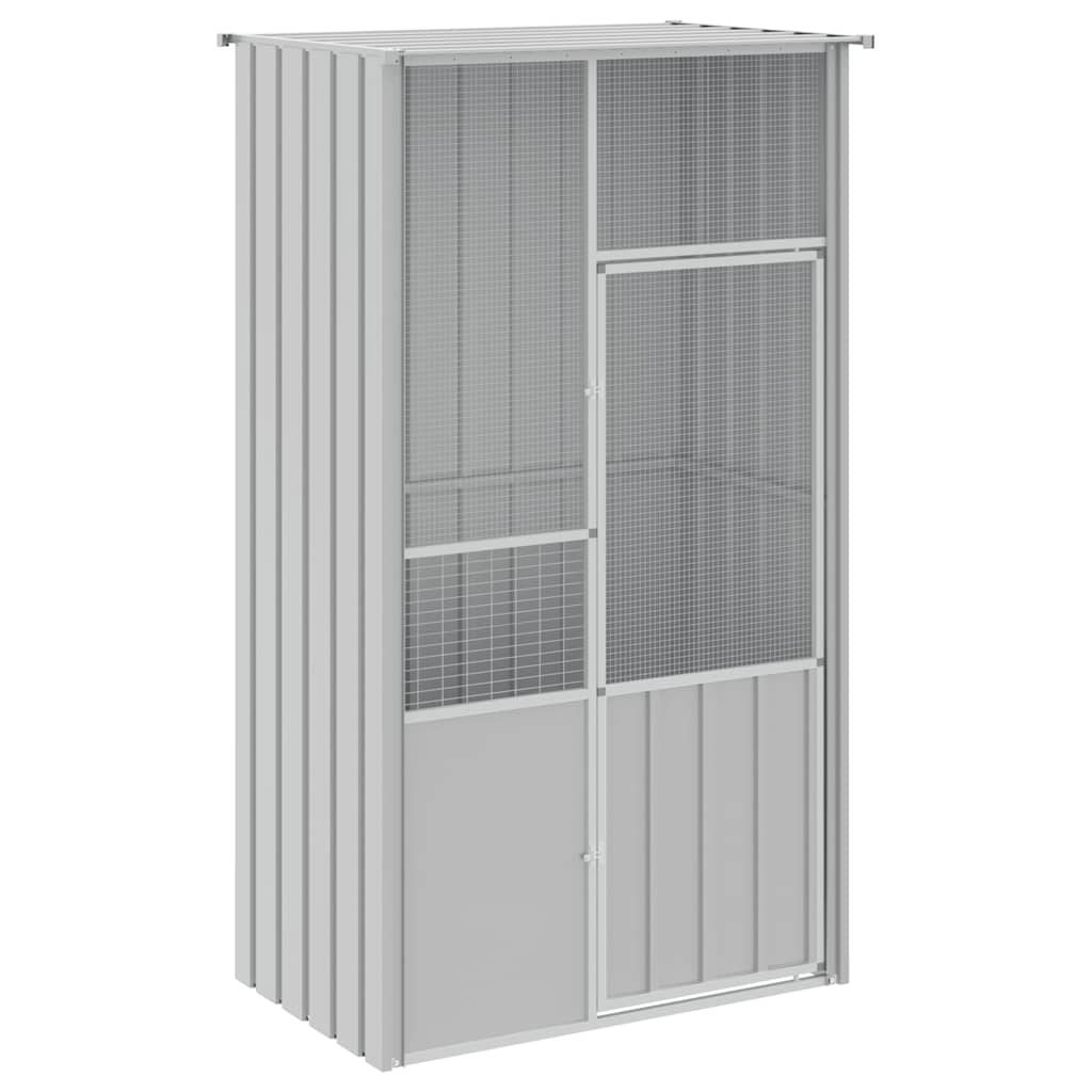 vidaXL Colivie pentru păsări gri 115x78x200 cm oțel galvanizat vidaXL Colivie pentru păsări gri 115x78x200 cm oțel galvanizat