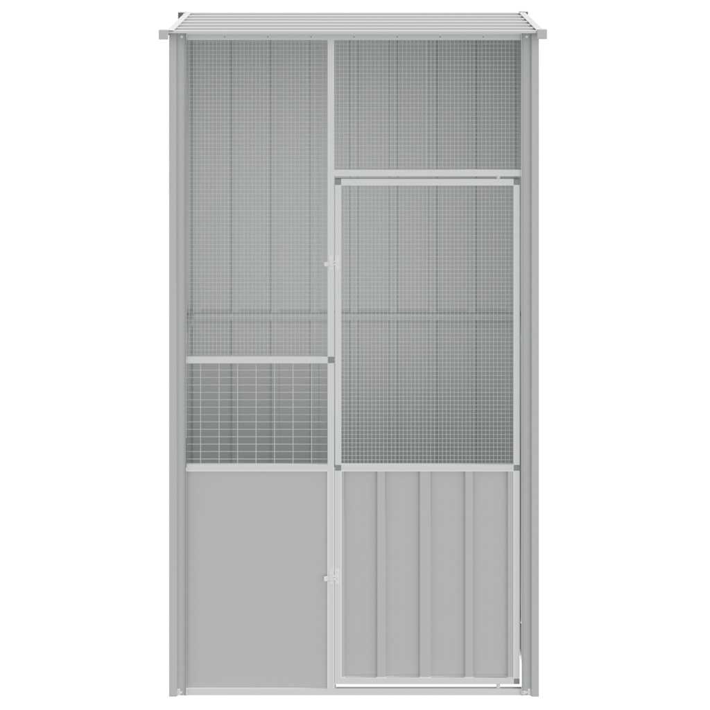 vidaXL Colivie pentru păsări gri 115x78x200 cm oțel galvanizat vidaXL Colivie pentru păsări gri 115x78x200 cm oțel galvanizat