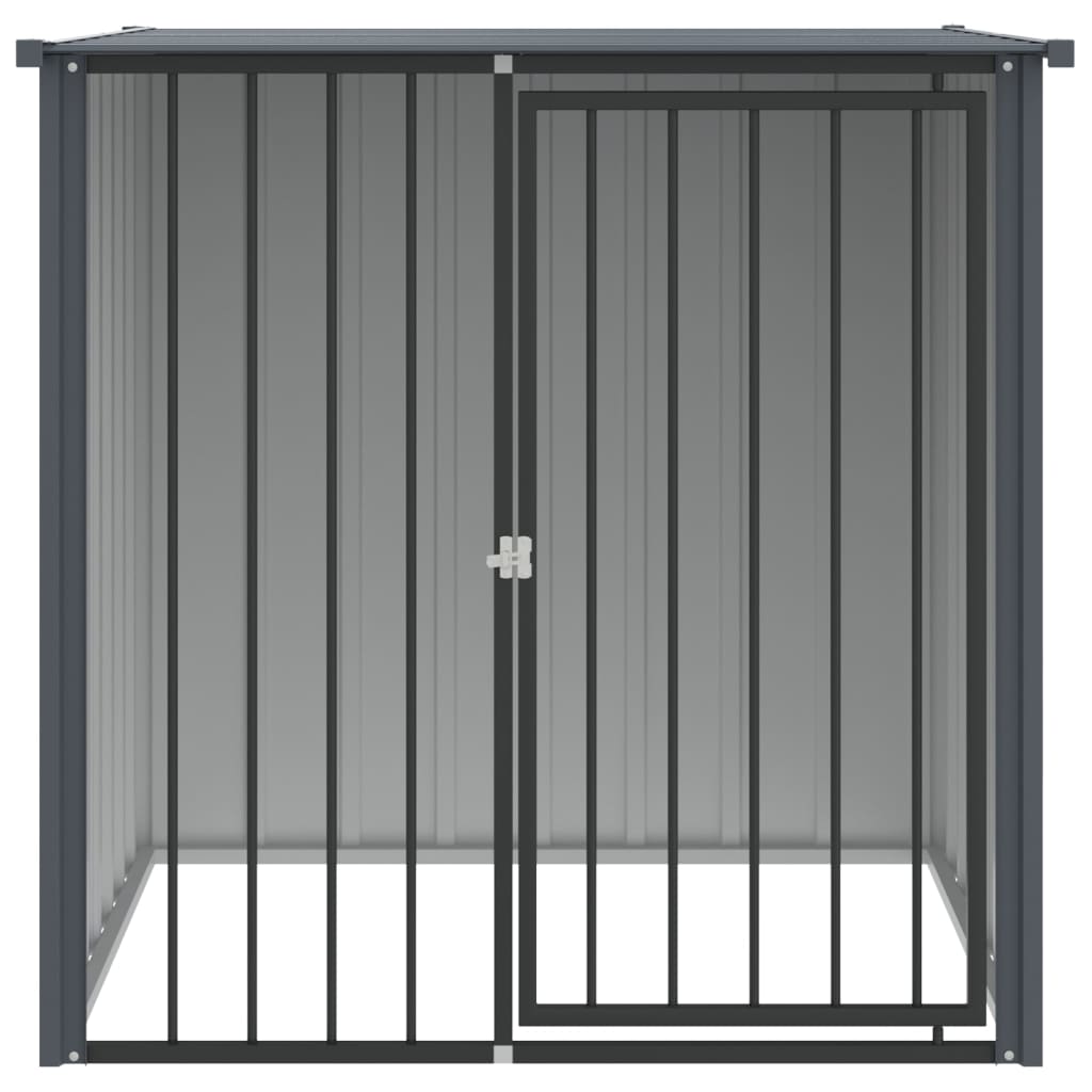 vidaXL Cușcă câine cu acoperiș, negru, 110x103x109 cm, oțel galvanizat vidaXL Cușcă câine cu acoperiș, negru, 110x103x109 cm, oțel galvanizat