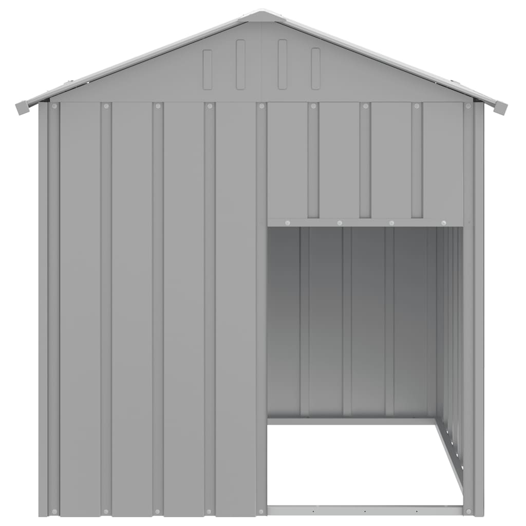 vidaXL Casă câine & acoperiș gri deschis 117x103x123cm oțel galvanizat vidaXL Casă câine & acoperiș gri deschis 117x103x123cm oțel galvanizat