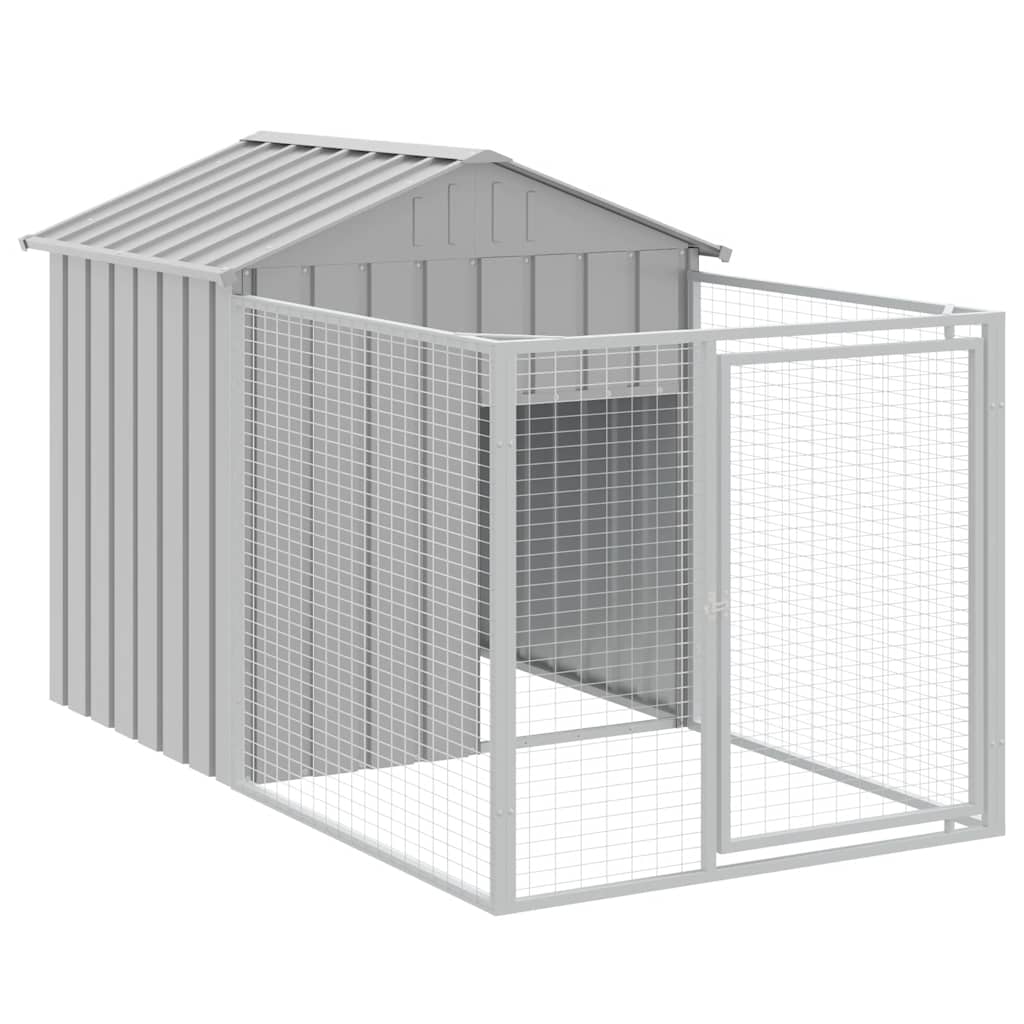 vidaXL Cușcă de câine & țarc gri deschis 117x201x123cm oțel galvanizat vidaXL Cușcă de câine & țarc gri deschis 117x201x123cm oțel galvanizat