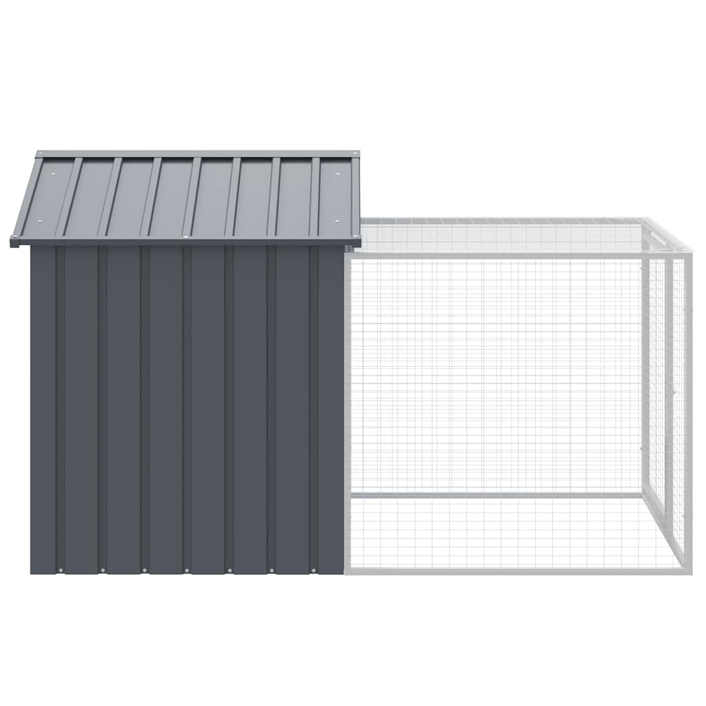 vidaXL Coteț de pui cu incintă antracit 117x201x123 cm oțel galvanizat vidaXL Coteț de pui cu incintă antracit 117x201x123 cm oțel galvanizat