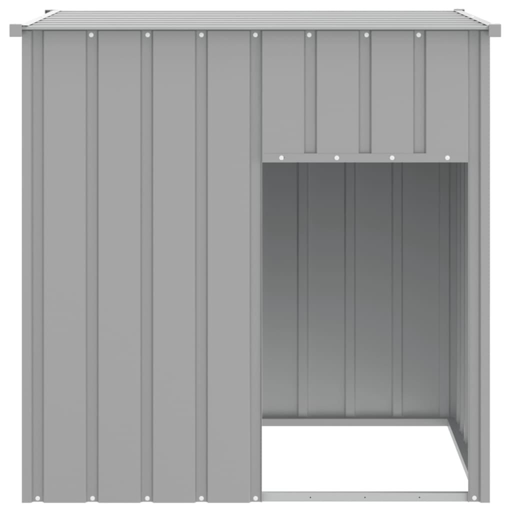 vidaXL Casă câine & acoperiș gri deschis 110x103x109 oțel galvanizat vidaXL Casă câine & acoperiș gri deschis 110x103x109 oțel galvanizat