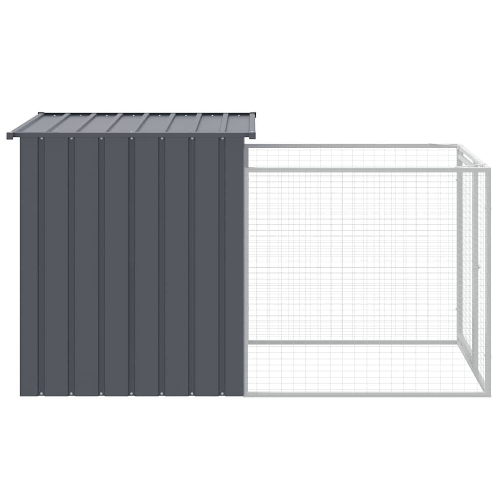 vidaXL Cușcă câine cu țarc antracit 110x201x110 cm oțel galvanizat vidaXL Cușcă câine cu țarc antracit 110x201x110 cm oțel galvanizat