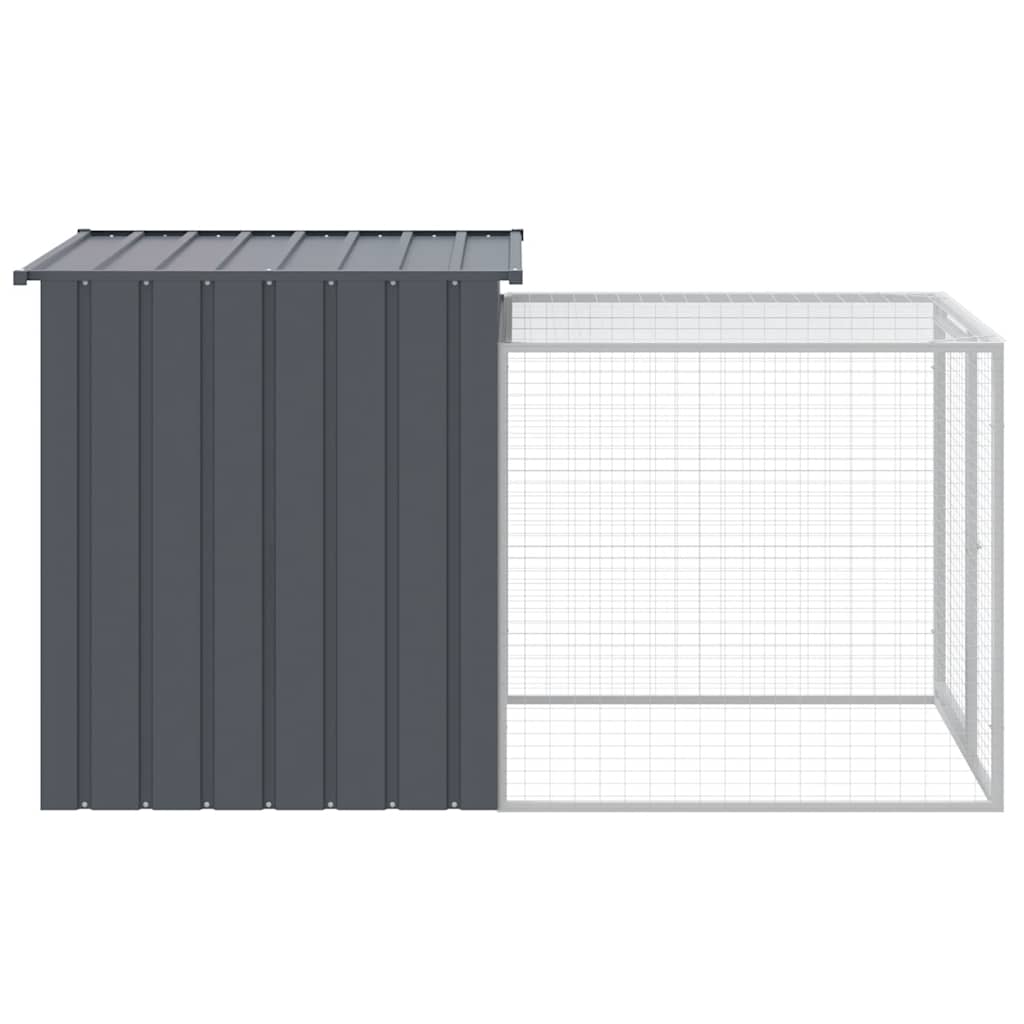 vidaXL Coteț de pui cu incintă antracit 110x201x110 cm oțel galvanizat vidaXL Coteț de pui cu incintă antracit 110x201x110 cm oțel galvanizat