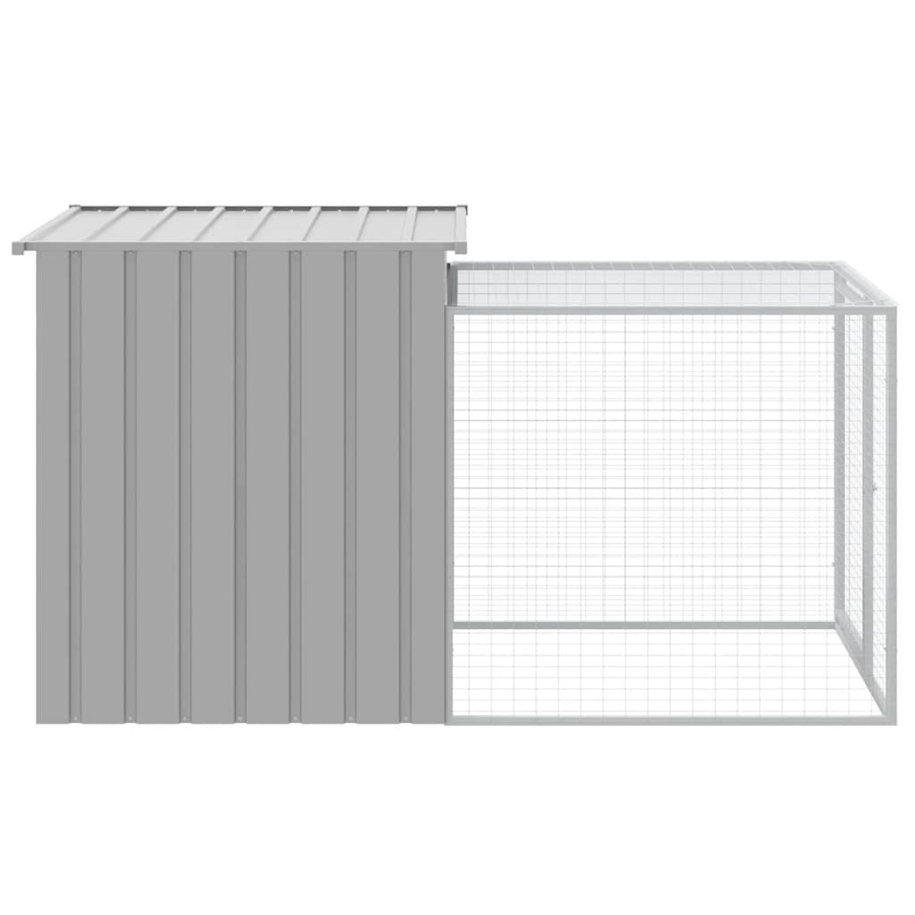vidaXL Coteț pui cu incintă gri deschis 110x201x110 cm oțel galvanizat vidaXL Coteț pui cu incintă gri deschis 110x201x110 cm oțel galvanizat