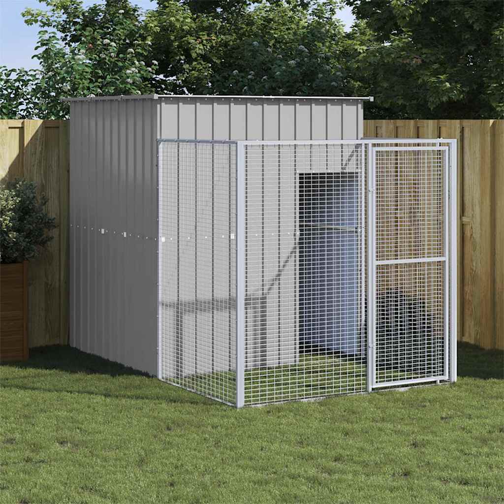 vidaXL Cușcă de câine & țarc gri deschis 165x251x181cm oțel galvanizat vidaXL Cușcă de câine & țarc gri deschis 165x251x181cm oțel galvanizat