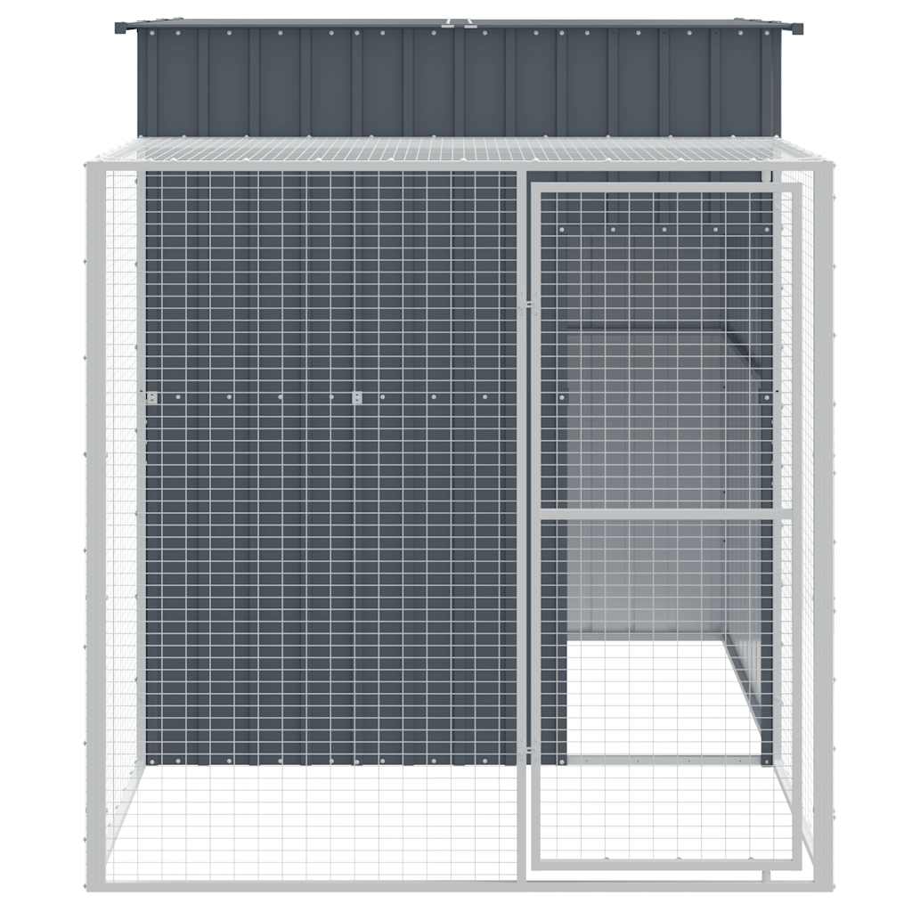 vidaXL Coteț de pui cu incintă antracit 165x251x181 cm oțel galvanizat vidaXL Coteț de pui cu incintă antracit 165x251x181 cm oțel galvanizat