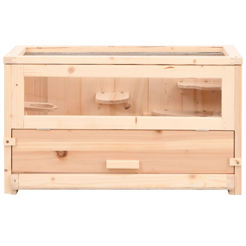 vidaXL Cușcă pentru hamsteri, 60x30x35 cm, lemn masiv de brad vidaXL Cușcă pentru hamsteri, 60x30x35 cm, lemn masiv de brad