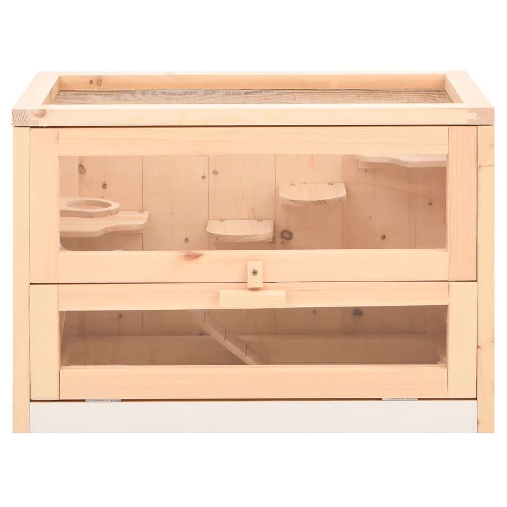 vidaXL Cușcă pentru hamsteri, 60x35,5x42 cm, lemn masiv de brad vidaXL Cușcă pentru hamsteri, 60x35,5x42 cm, lemn masiv de brad
