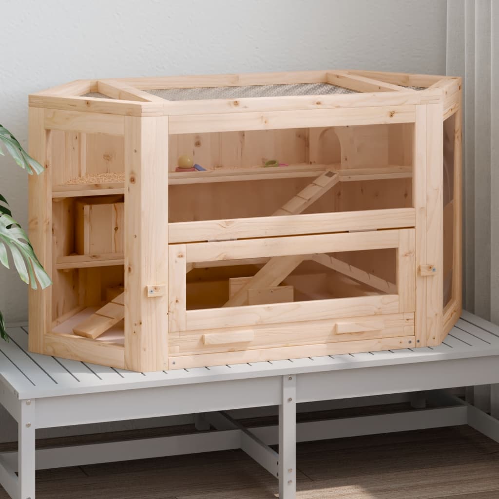vidaXL Cușcă pentru hamsteri, 80x40x43 cm, lemn masiv de brad vidaXL Cușcă pentru hamsteri, 80x40x43 cm, lemn masiv de brad