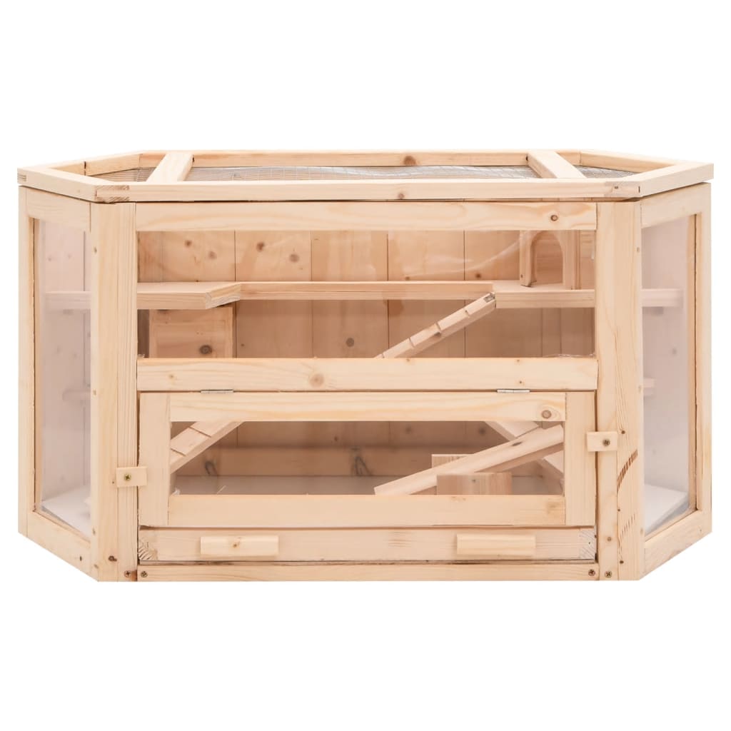 vidaXL Cușcă pentru hamsteri, 80x40x43 cm, lemn masiv de brad vidaXL Cușcă pentru hamsteri, 80x40x43 cm, lemn masiv de brad