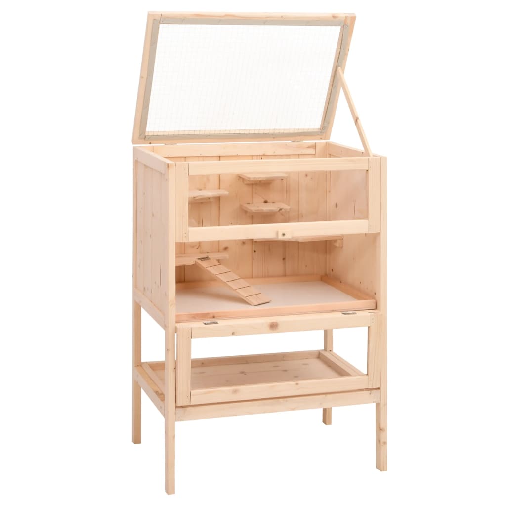 vidaXL Cușcă pentru hamsteri, 55x40x80 cm, lemn masiv de brad vidaXL Cușcă pentru hamsteri, 55x40x80 cm, lemn masiv de brad