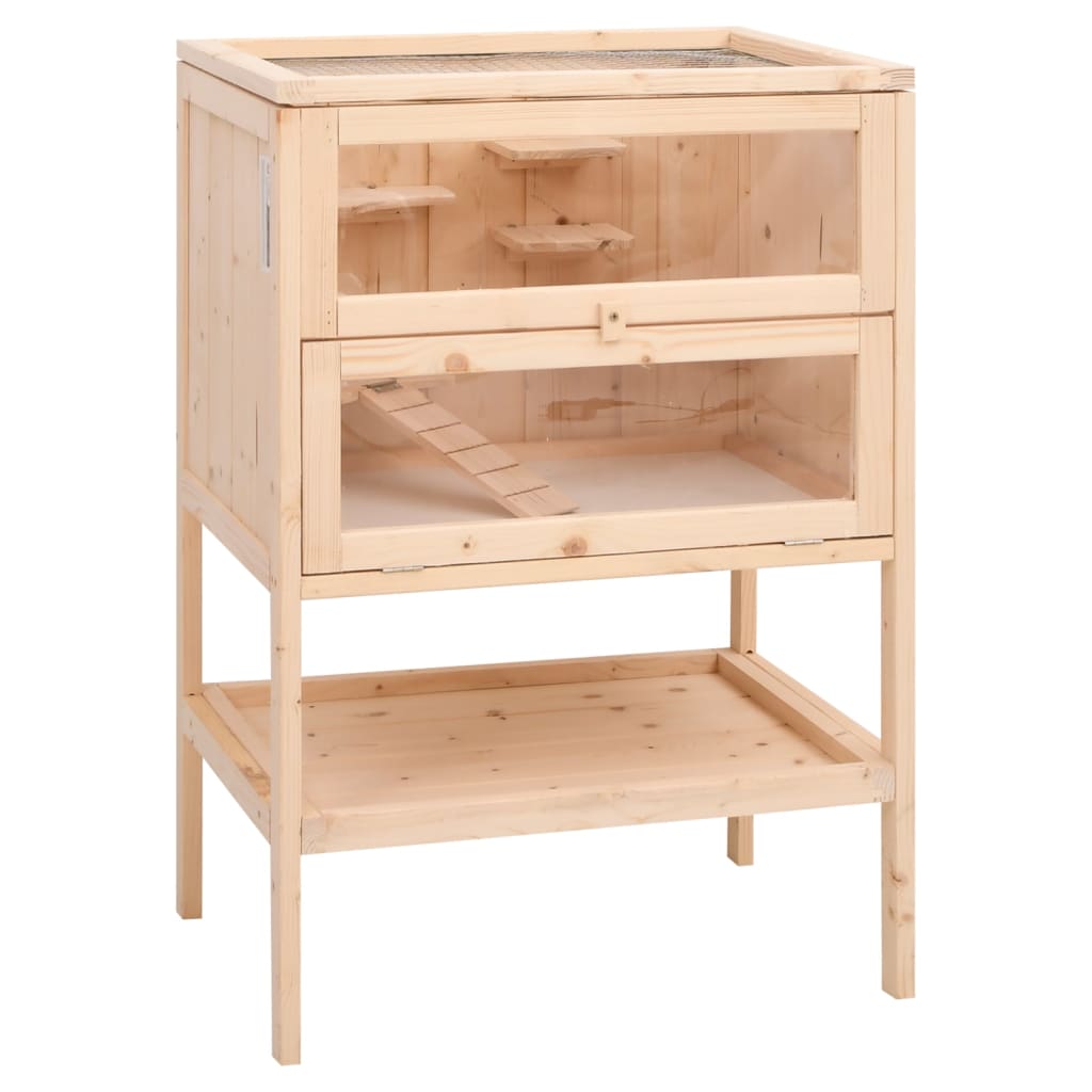 vidaXL Cușcă pentru hamsteri, 55x40x80 cm, lemn masiv de brad vidaXL Cușcă pentru hamsteri, 55x40x80 cm, lemn masiv de brad