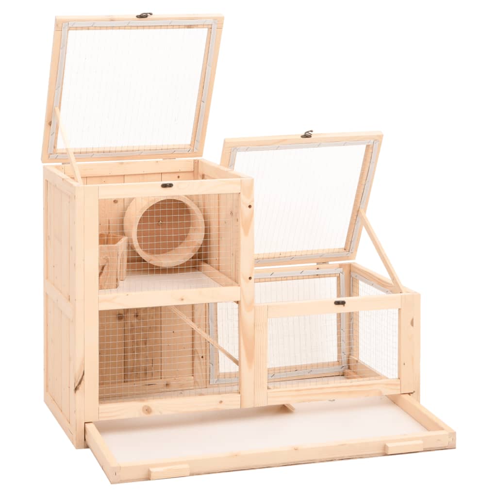 vidaXL Cușcă pentru hamsteri, 81x40x60 cm, lemn masiv de brad vidaXL Cușcă pentru hamsteri, 81x40x60 cm, lemn masiv de brad