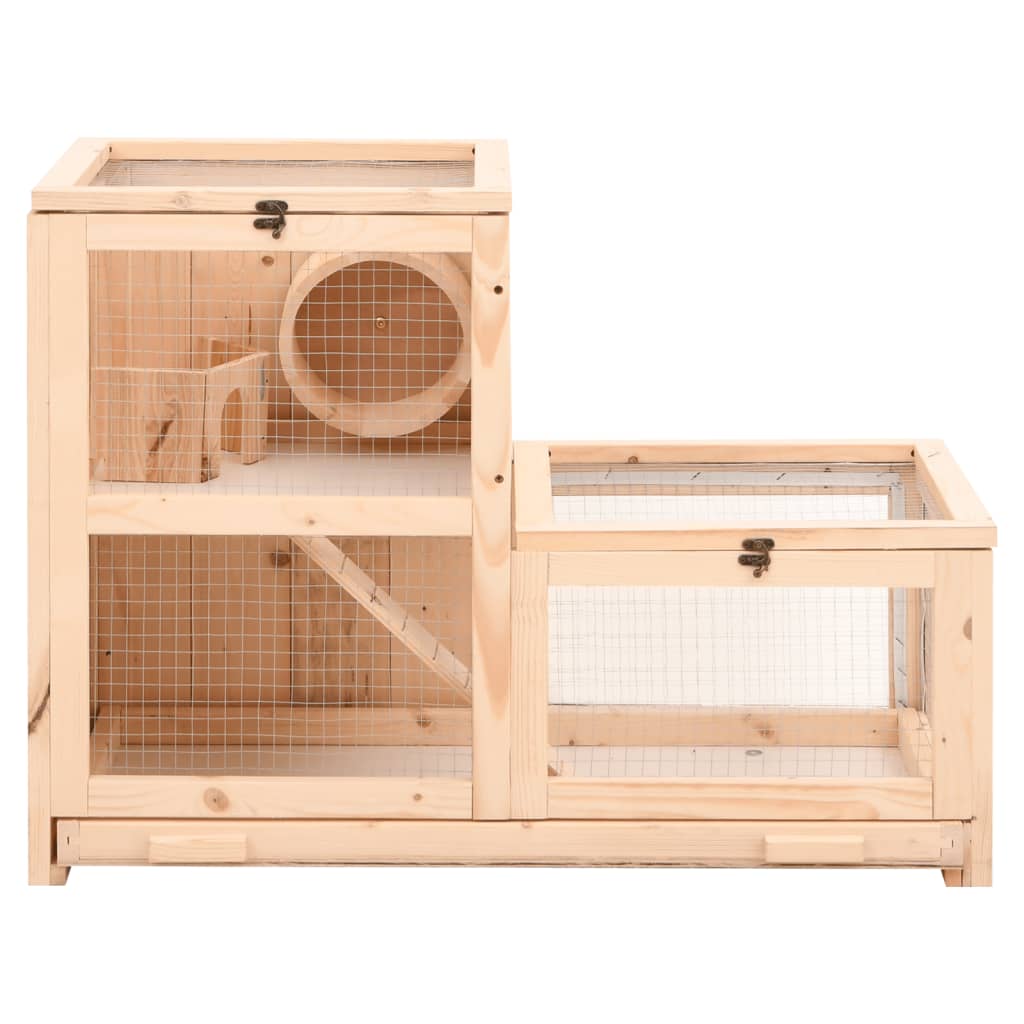 vidaXL Cușcă pentru hamsteri, 81x40x60 cm, lemn masiv de brad vidaXL Cușcă pentru hamsteri, 81x40x60 cm, lemn masiv de brad